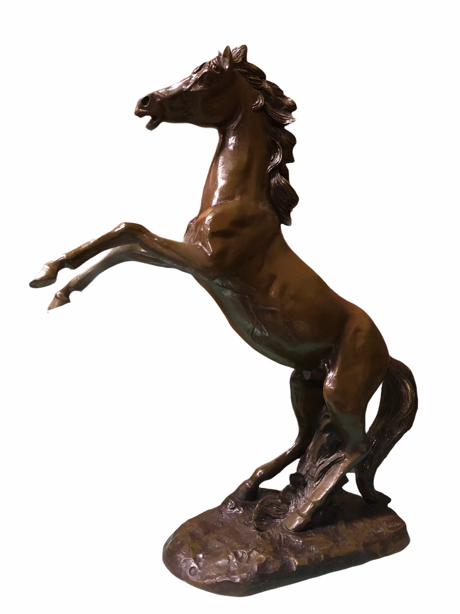 Decorative Rearing Horse Bronze after August Moreau – Kofski Antiques
