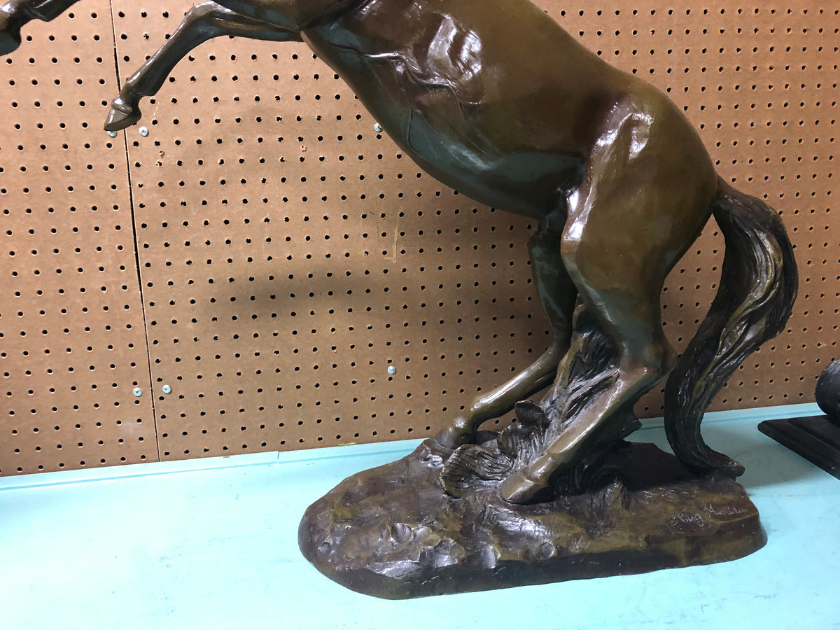 Decorative Rearing Horse Bronze after August Moreau