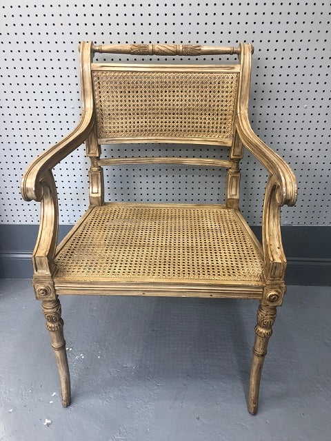 6 Regency Style Cane Arm Chairs