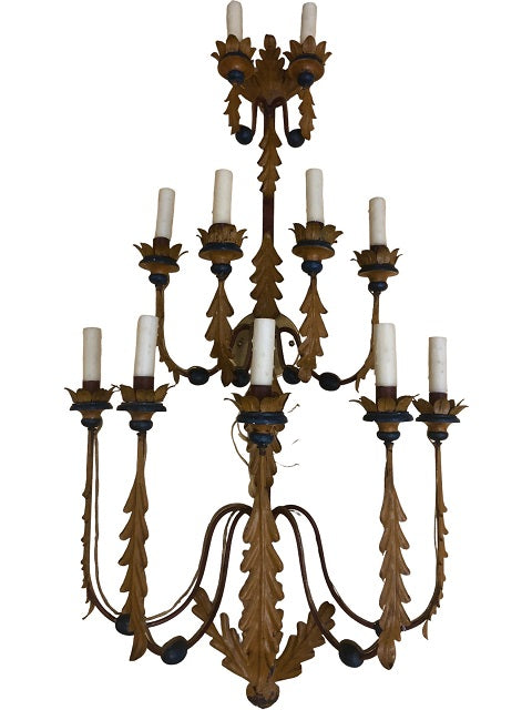 Pair of French Tole Sconces
