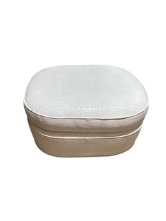 White Faux Leather Wing Chair with ottoman