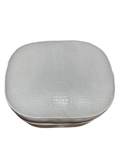 White Faux Leather Wing Chair with ottoman