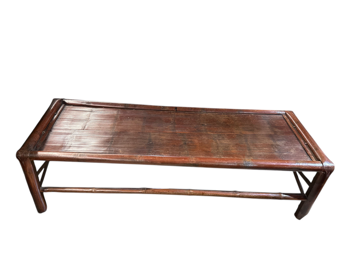 Chinese Carved Bamboo Bench