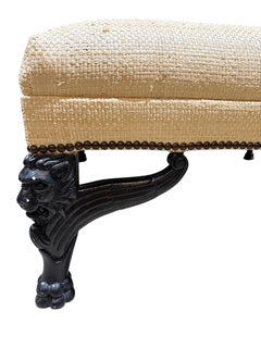 Large Square Raffia Style Ottoman