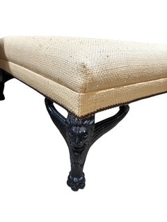 Large Square Raffia Style Ottoman
