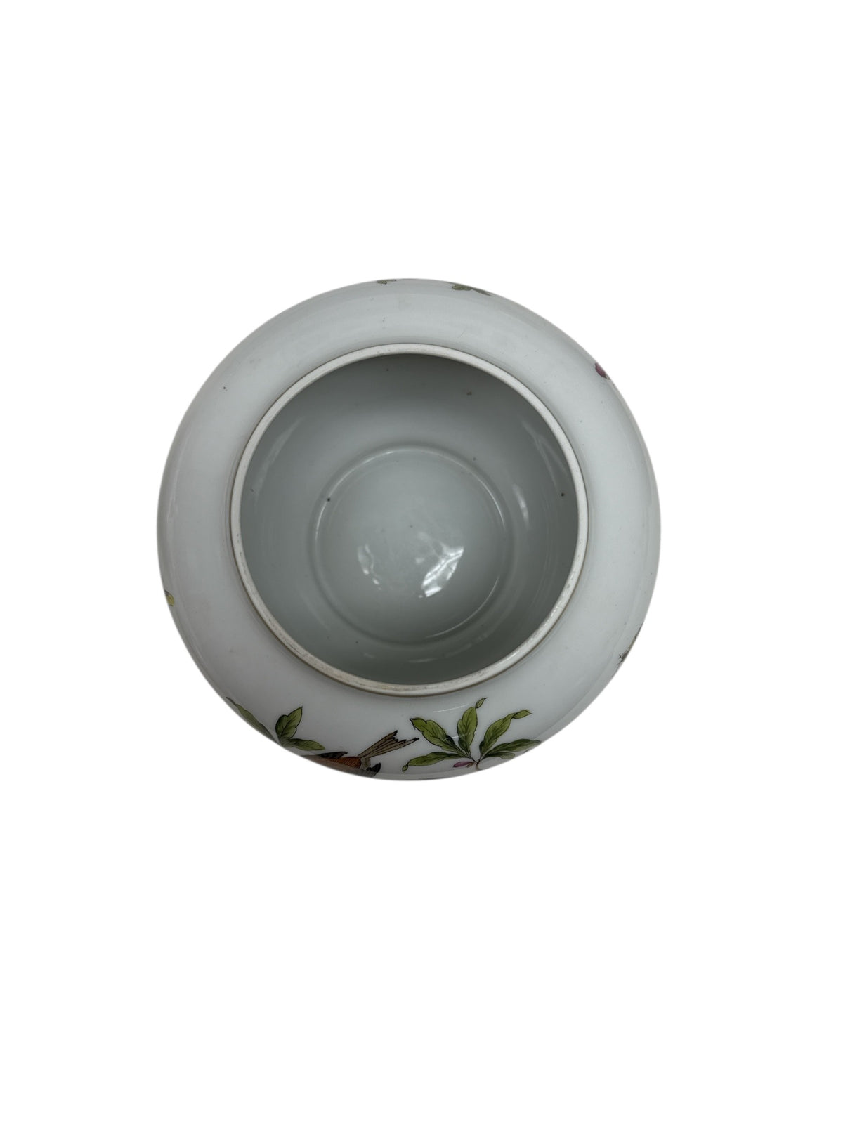 Herend Rothschild Bird Lidded Ginger Jar with Yellow Rose Finial