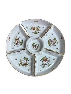 Herend Rothschild Bird 7-Piece Hors d"oeures Set/Relish Tray/Appetizer Set