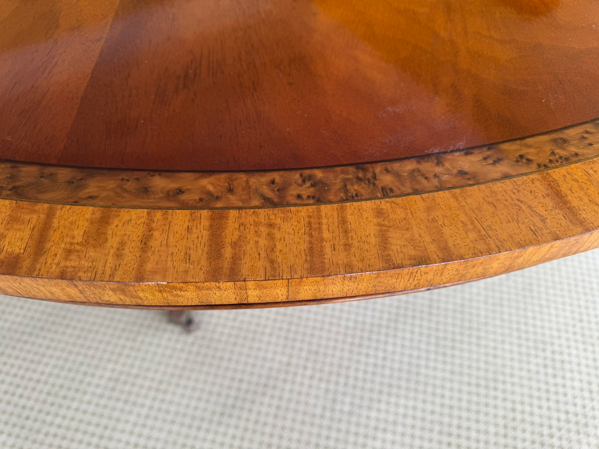 Georigan Style Multi Wood Banded Double Pedestal Dining Table