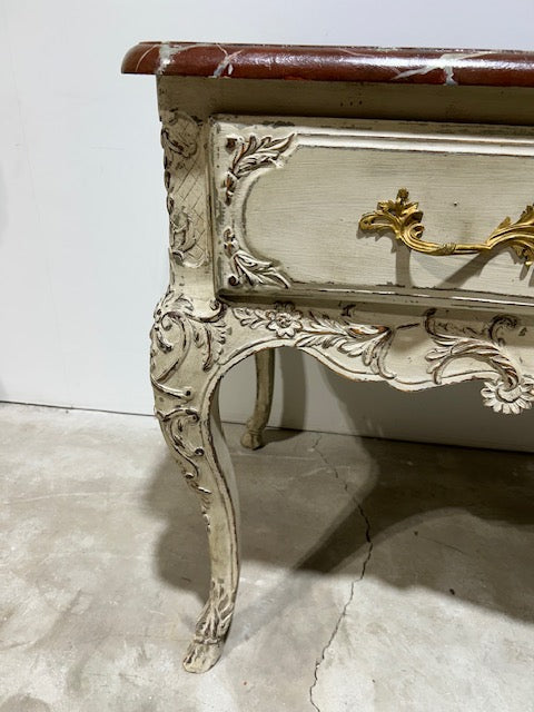 Console with Peint Finish and Faux Marble Top