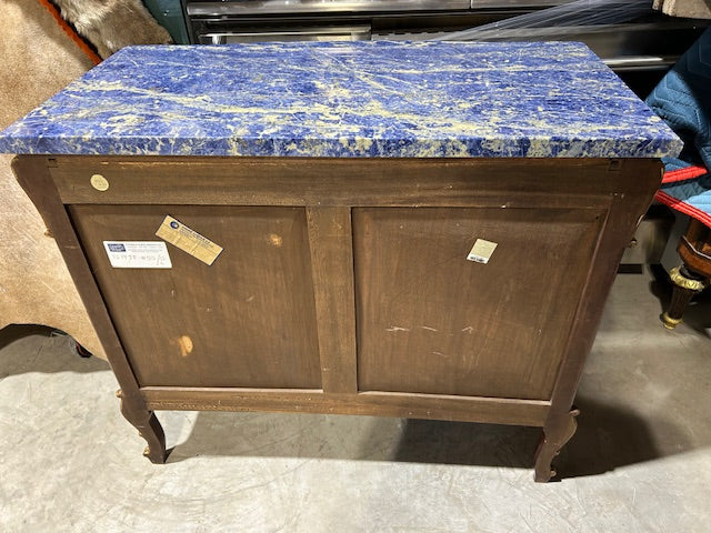 Pair of Chinoiserie Commodes with Blue Marble Top