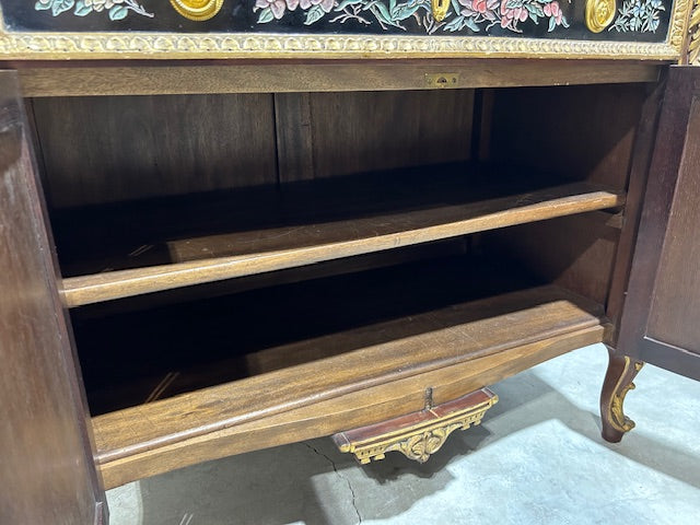 Pair of Chinoiserie Commodes with Blue Marble Top