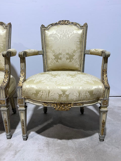 Pair Antique Bergere Chairs