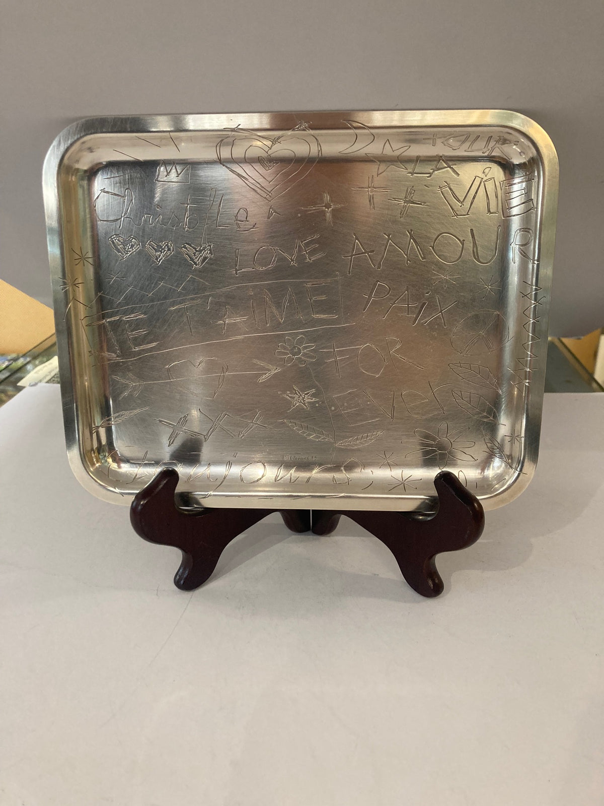 Christofle Silver Plate "Graffiti" Tray