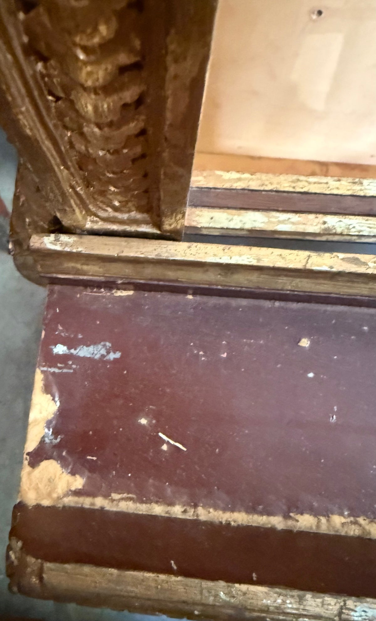 Carved Easel with Gilt Accents