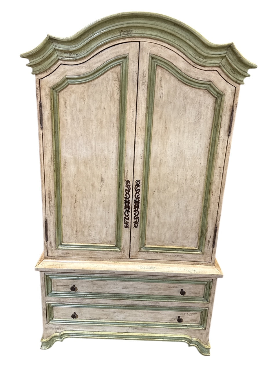 Green Accent Painted Amoire