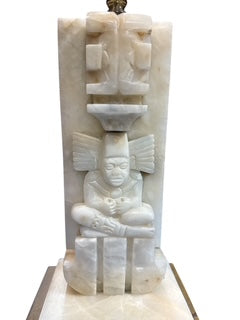 Aztec Style Alabaster Lamp