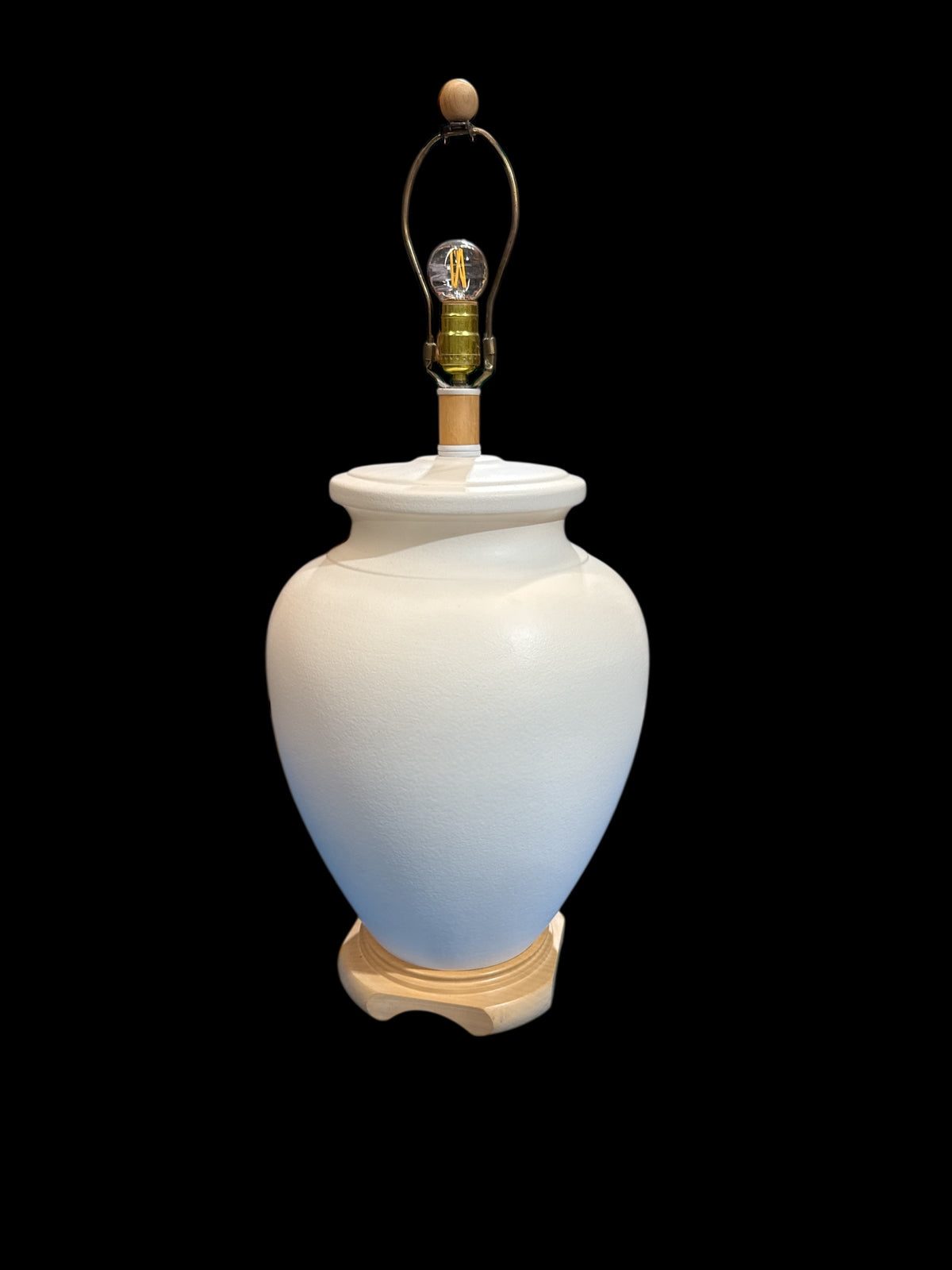 Pair Large White Glaze Ceramic Lamps