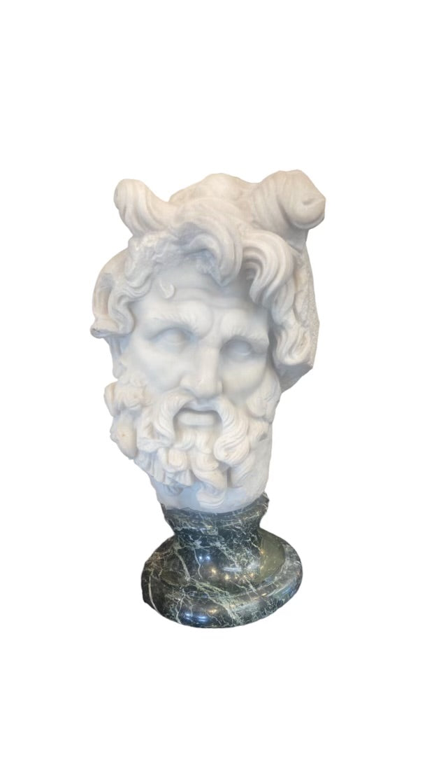 White Marble Bust of Man