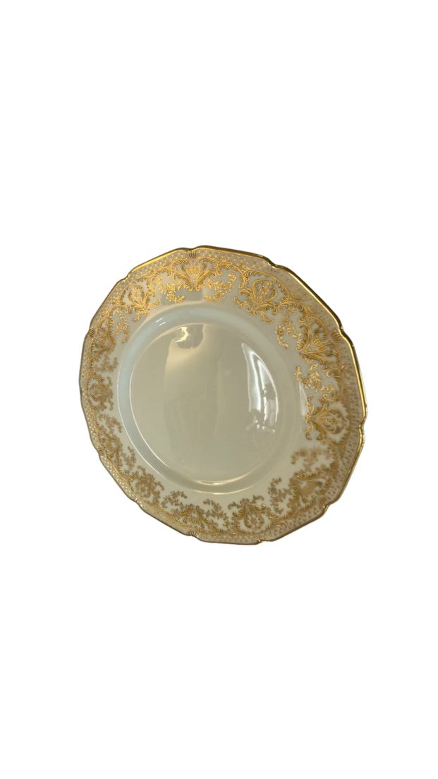 S/11 Royal Doulton Gold & Cream Dinner Plates