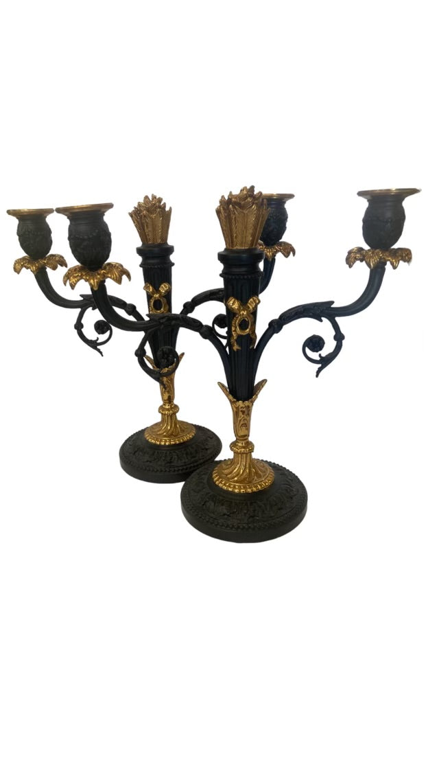 Pair Empire Style Candleabras
