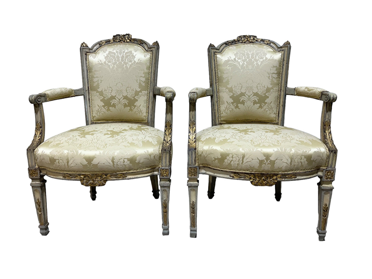 Pair Antique Bergere Chairs