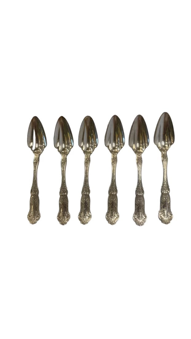 S/6 Wallace Silver Plate Fruit Spoons