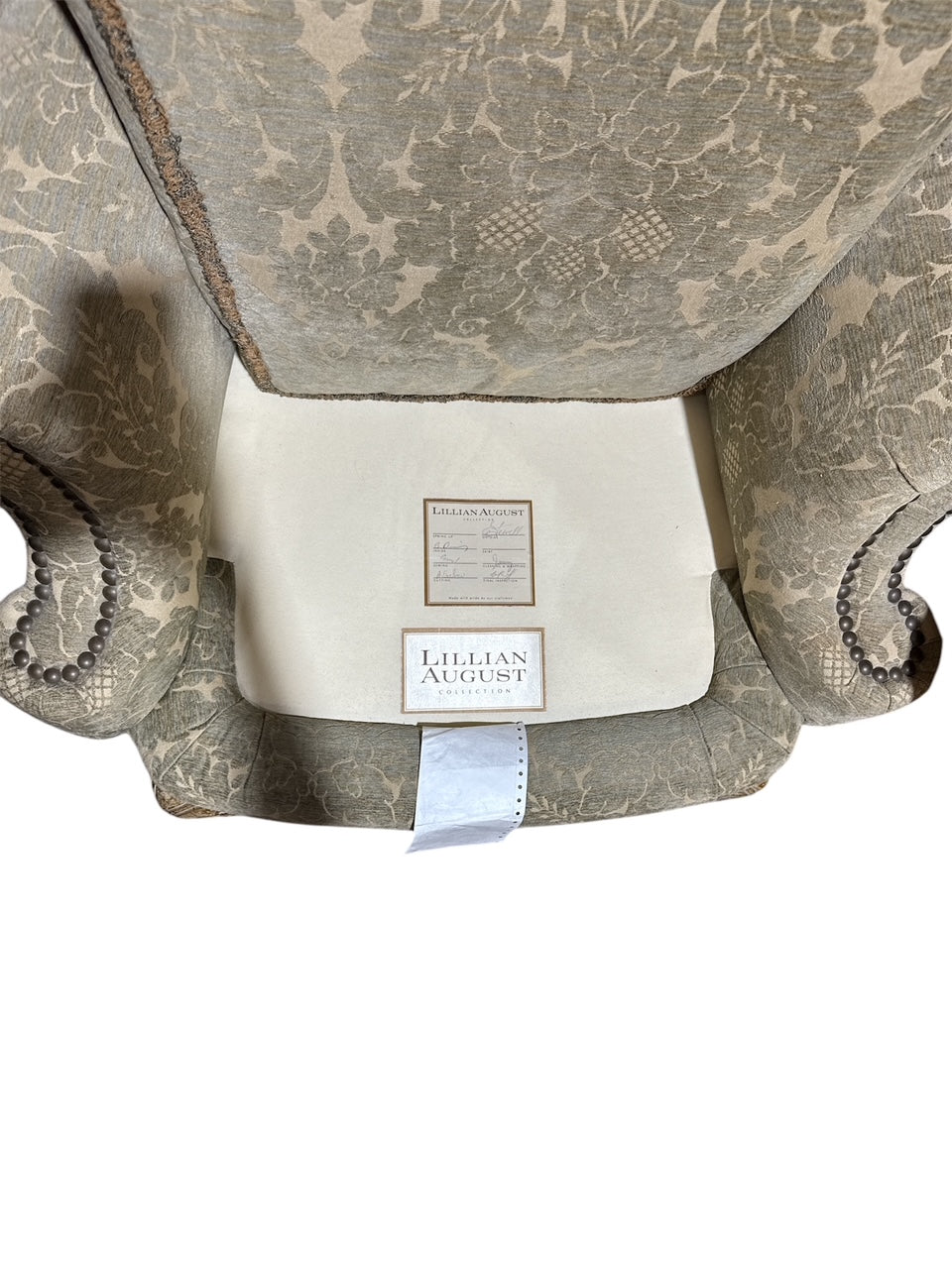 Pair Huge Wing Back Chairs by Lillian August