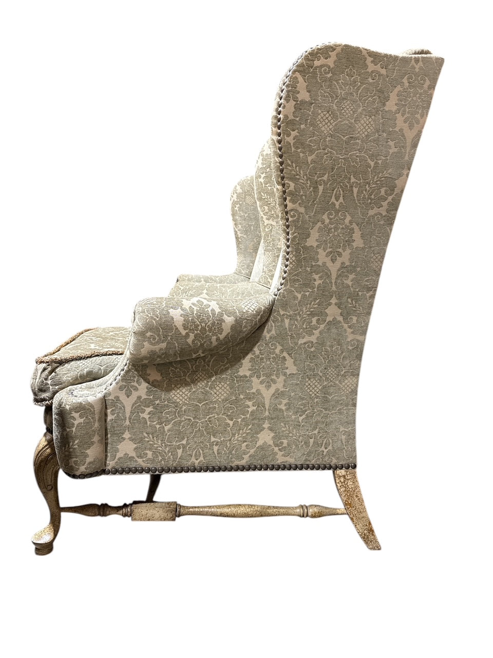 Pair Huge Wing Back Chairs by Lillian August