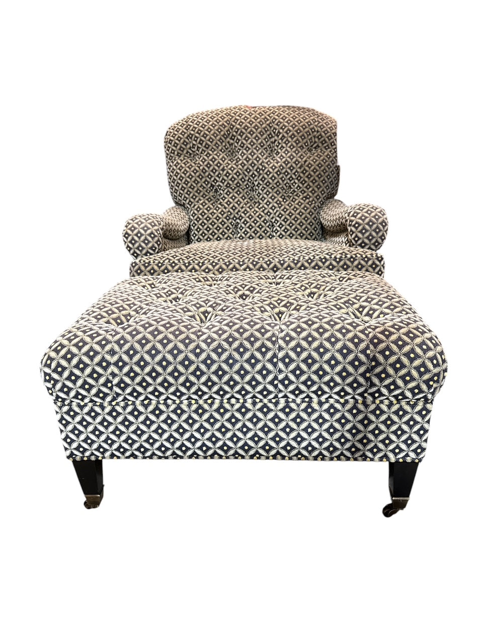Upholstered Recliner Chair & Ottoman by Edward Ferrell