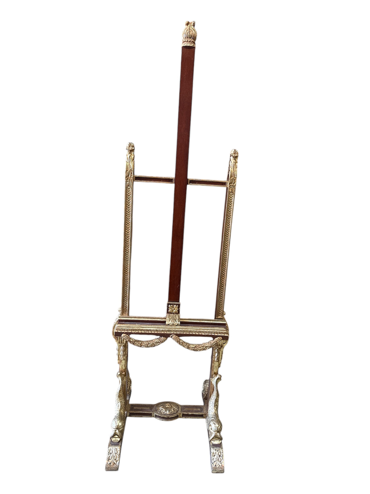 Carved Easel with Gilt Accents
