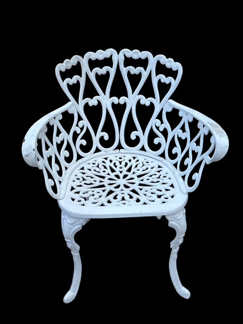 Outdoor Cast Metal Patio Set Table and Four Chairs