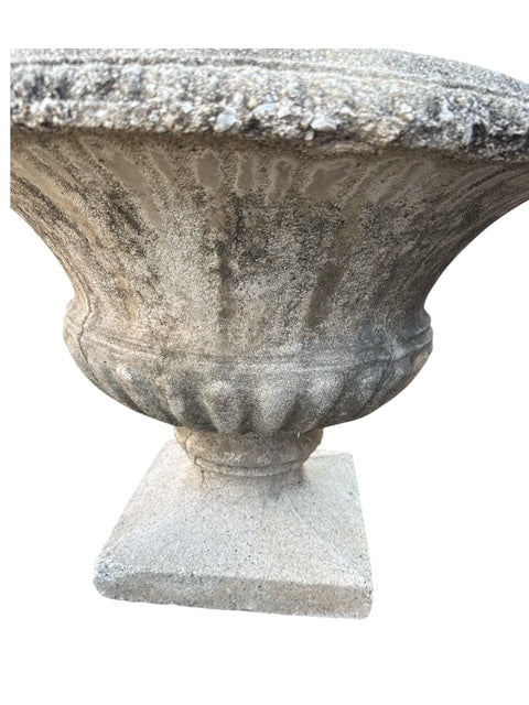 Pair Cast Stone Urns