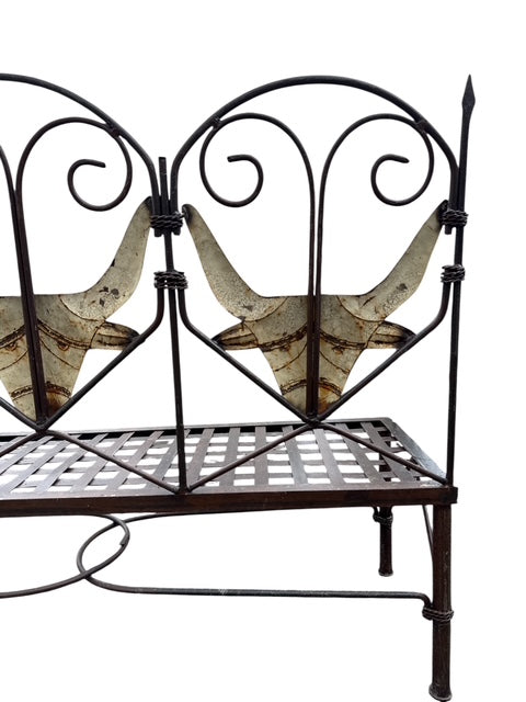 Bull Head Metal Bench