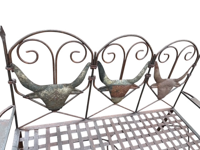Bull Head Metal Bench