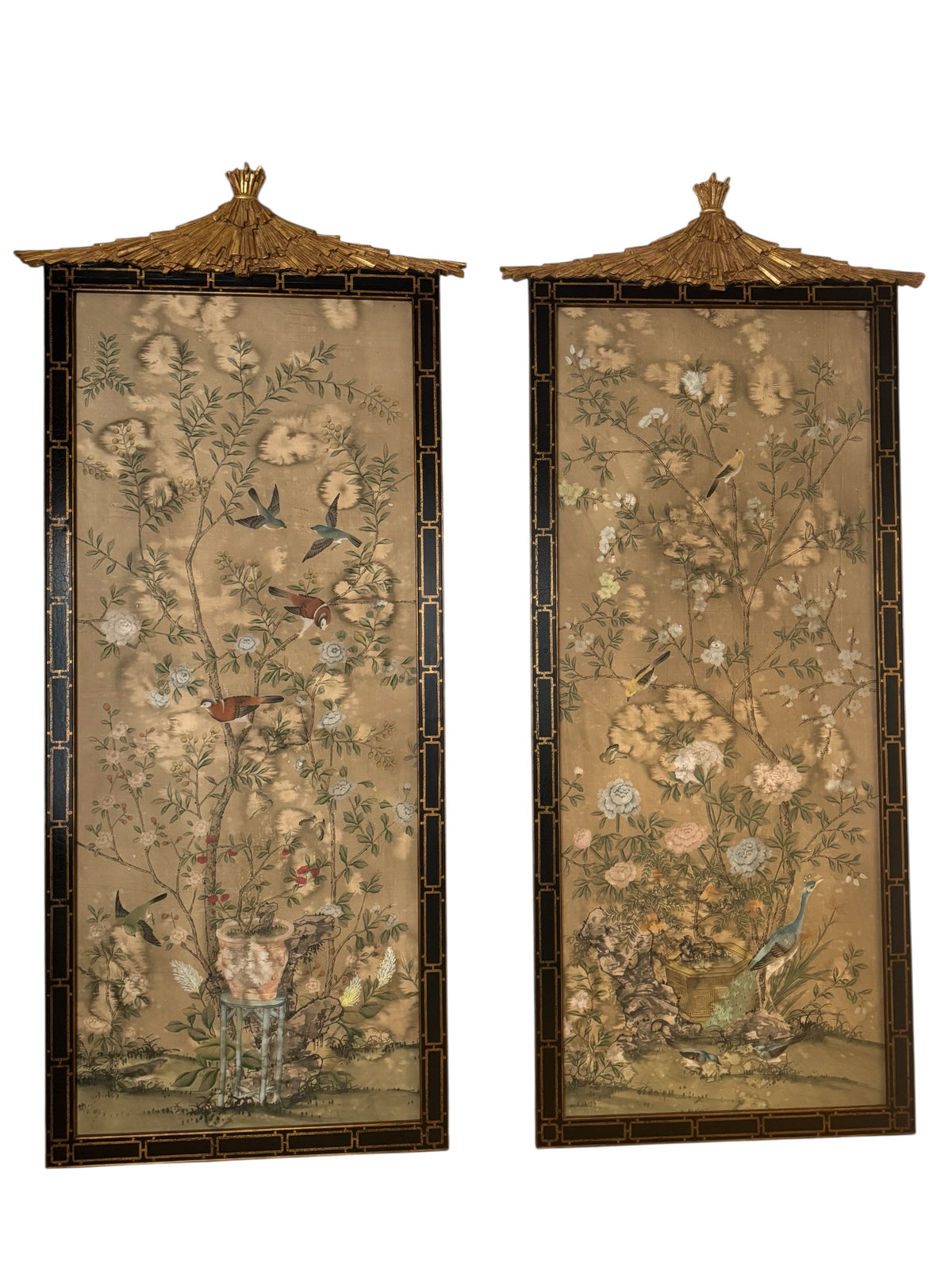 Pair Monumental Chinoiserie Wall Panels by Dessin Fournir