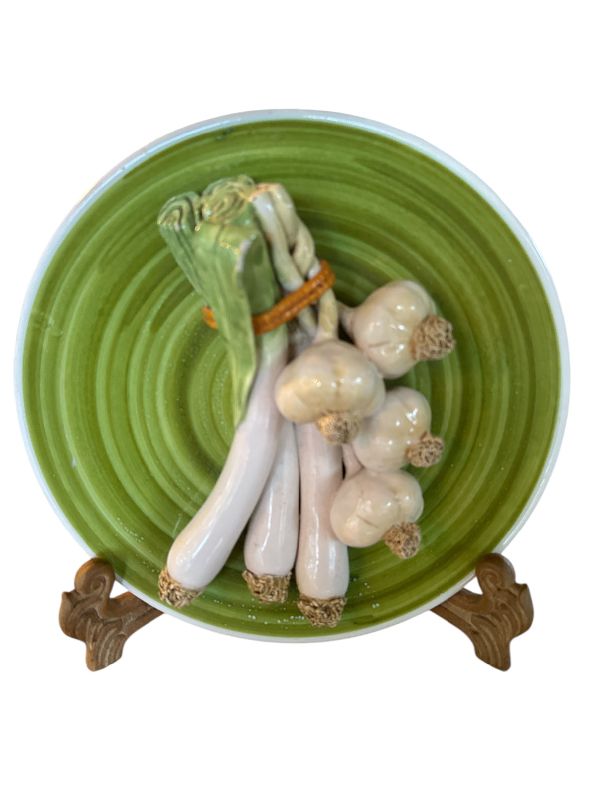 Vintage Ceramic Onion and Garlic Plate