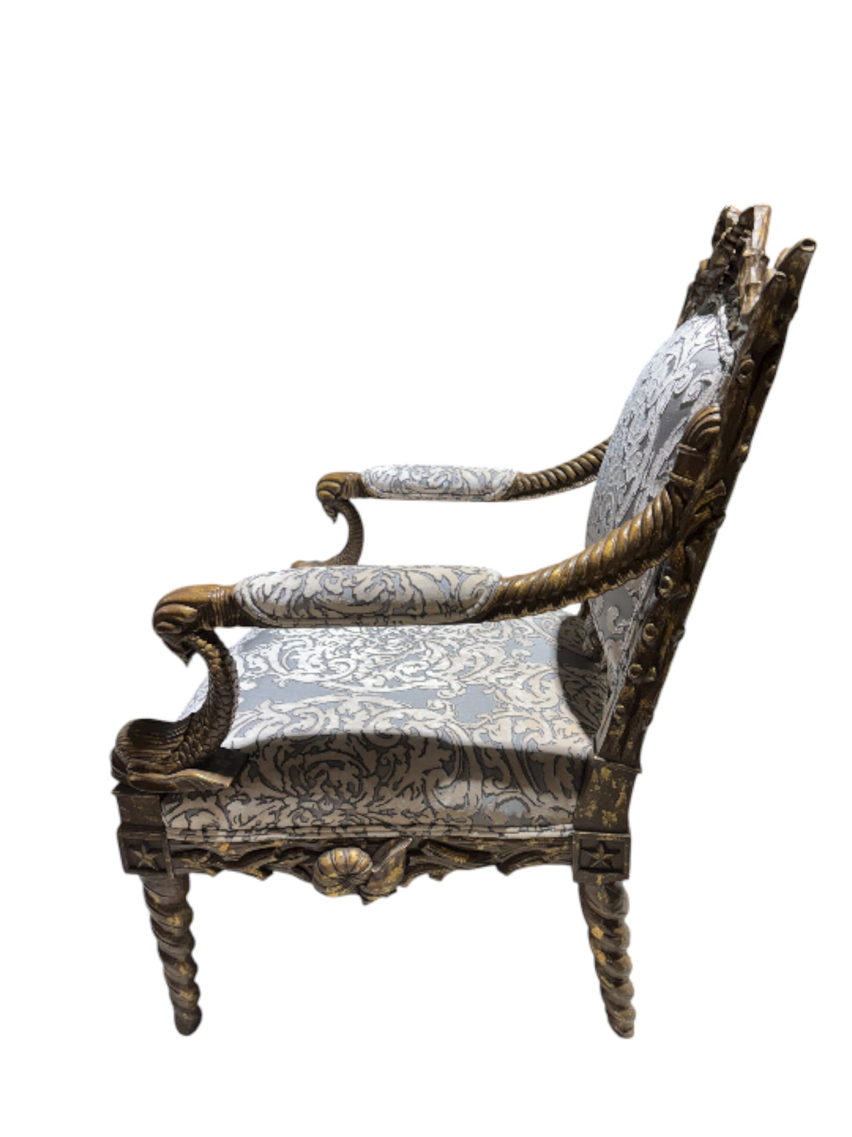 Fancy Carved Shell Frame Arm Chair