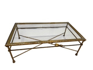 In The Style Of Reproduction Diego Giacometti Gilt Bronze Table