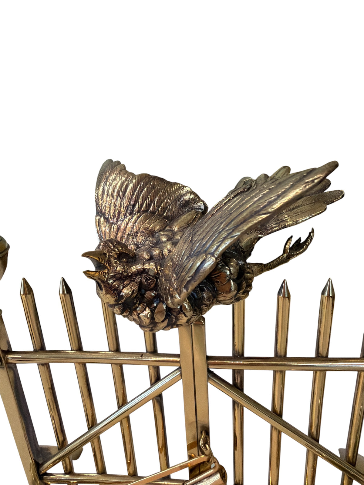 Brass Inkwell With Bird