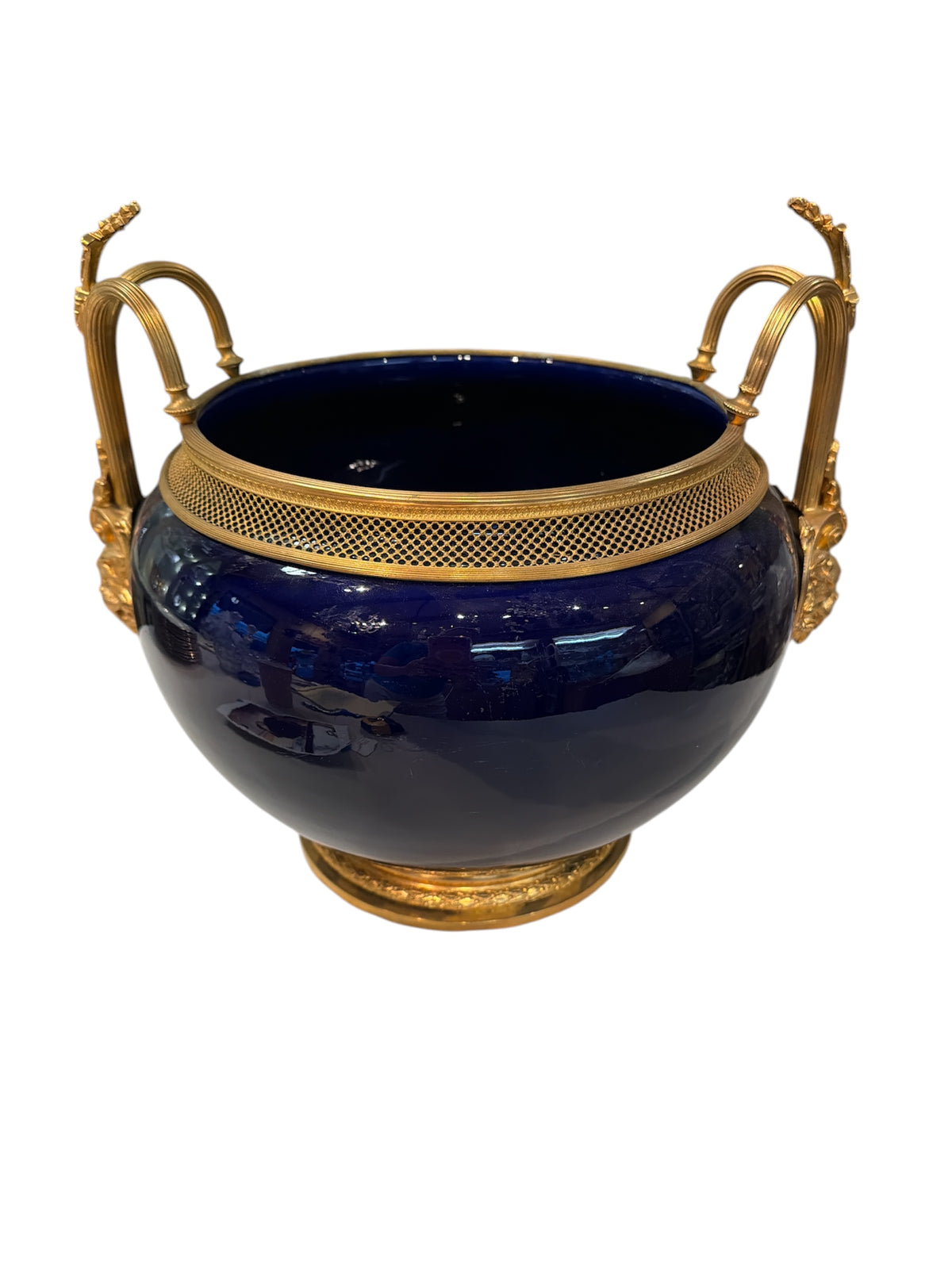 Jardinière Planter Urn Cobalt Porcelain Gold Gilt