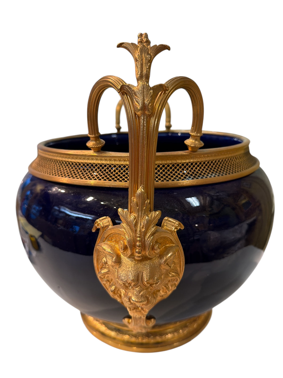 Jardinière Planter Urn Cobalt Porcelain Gold Gilt