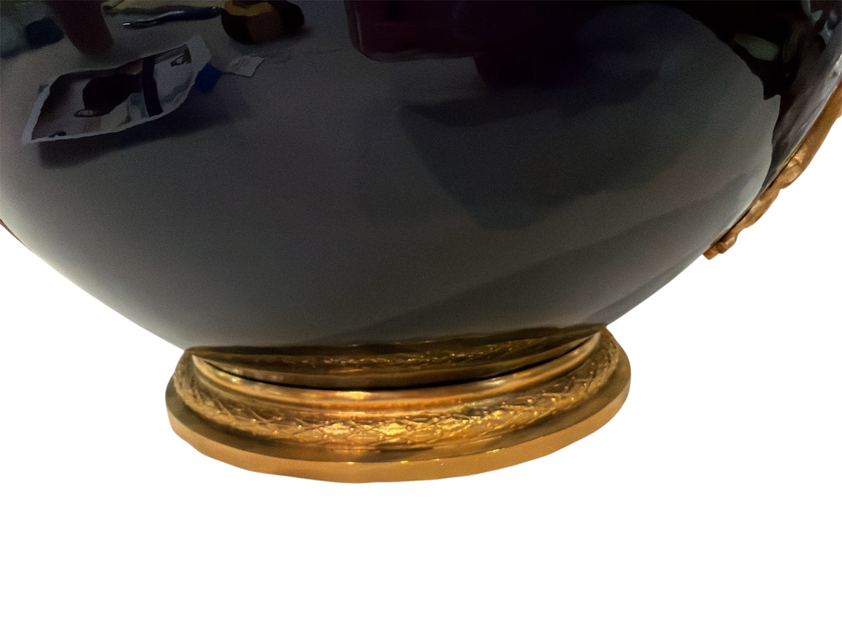 Jardinière Planter Urn Cobalt Porcelain Gold Gilt
