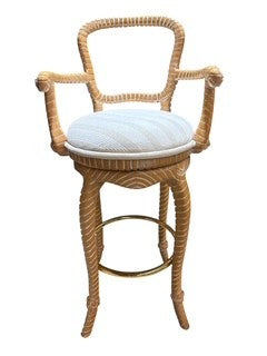 Rope Twist Design Swivel Bar Chairs