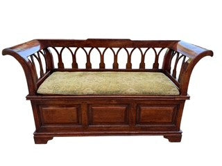 Gothic Revival Style Settle or Hall Bench