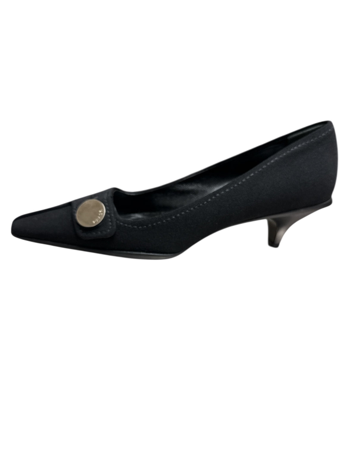 Black Fabric Prada Ladies Kitten Heels