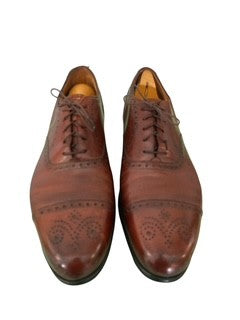Men's Classic Leather Brogues in Antique Brown by Peal & Co. for Brooks Brothers