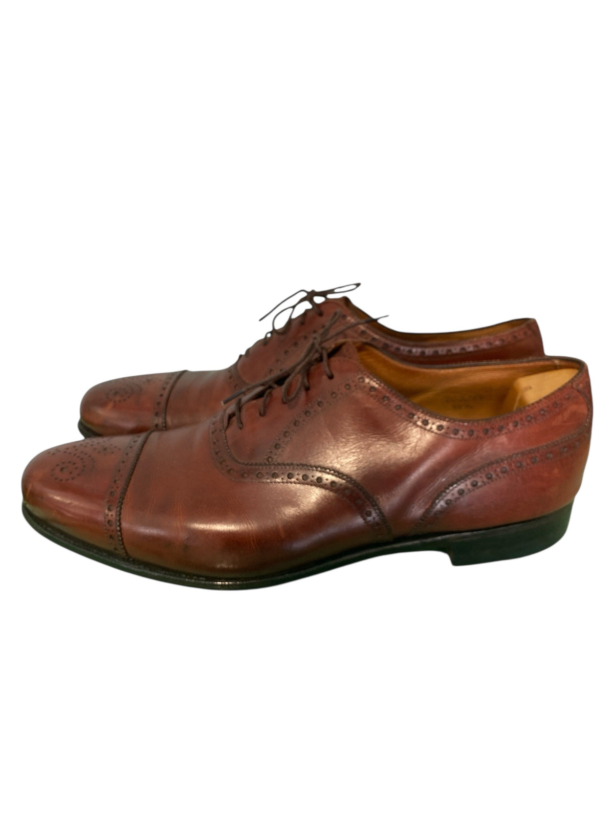 Men's Classic Leather Brogues in Antique Brown by Peal & Co. for Brooks Brothers