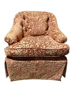 Pair Upholstered Barrel Form Chairs