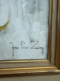 Oil Painting by Jean-Pierre Zingg of Blue Flowers