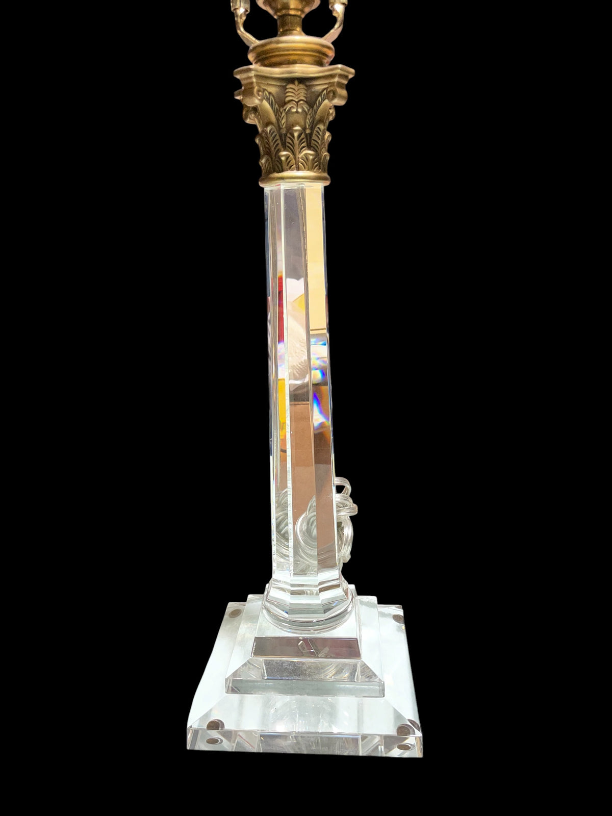 Crystal Bronze Mount Column Lamp